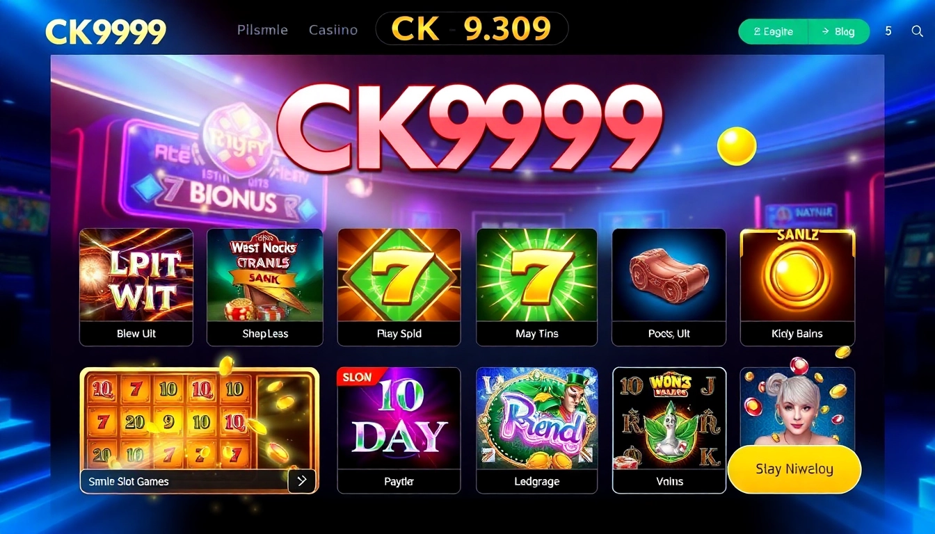 Playable CK999 game featuring colorful slot machines and engaging casino graphics for online players.