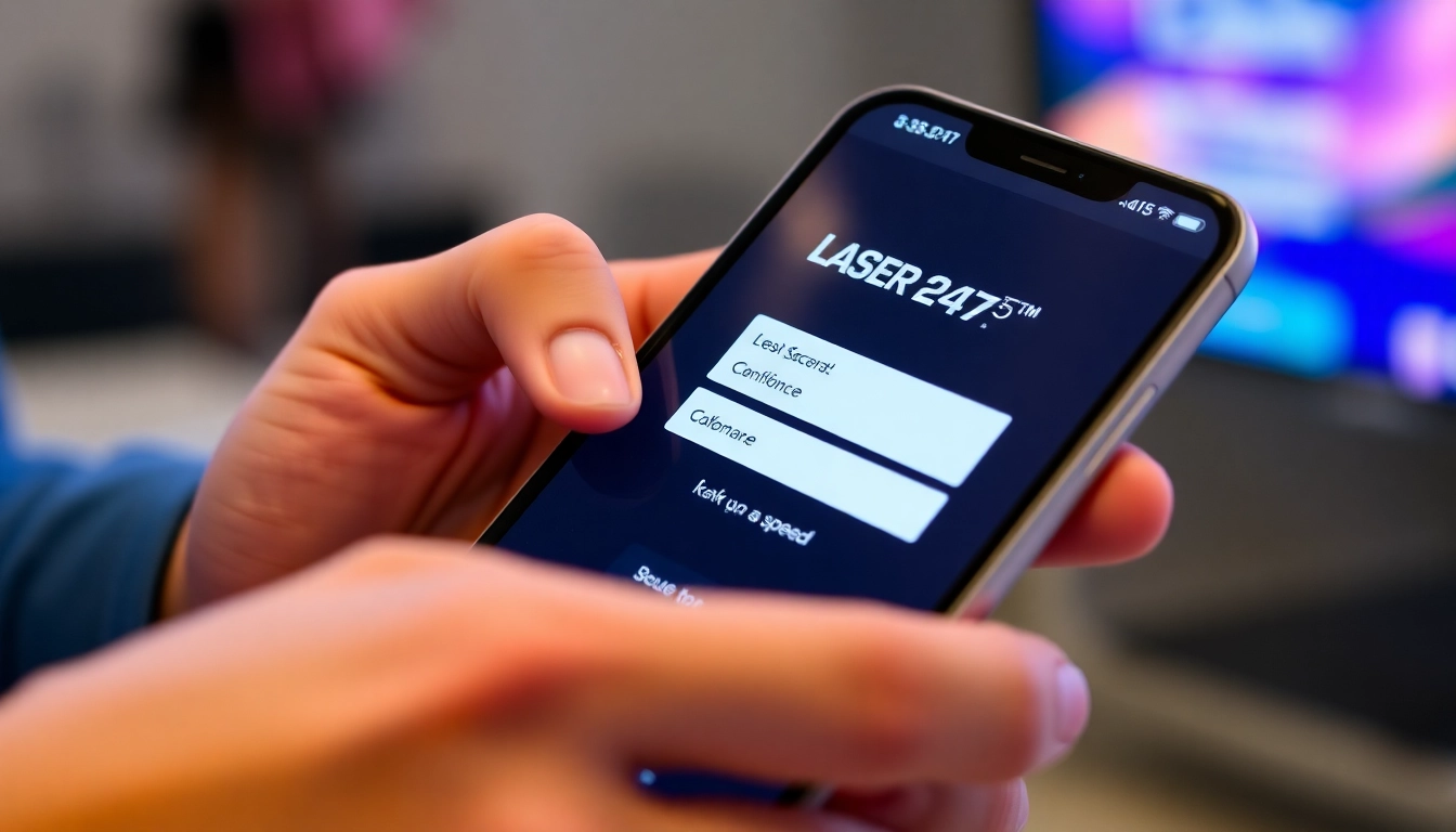 Secure Laser247 Login screen on mobile device showcasing ease of access and trustworthy online betting experience for users.