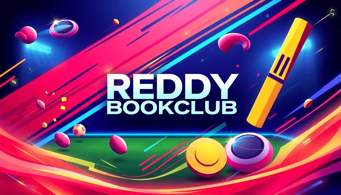 Engaging REDDYBOOKCLUB image showcasing online cricket betting interface with colorful graphics and a competitive ambiance.