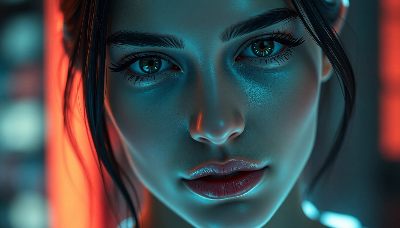 AI girlfriend engaging in a flirtatious chat on a sleek smartphone screen, emphasizing intimacy and modern digital connection for accessibility.
